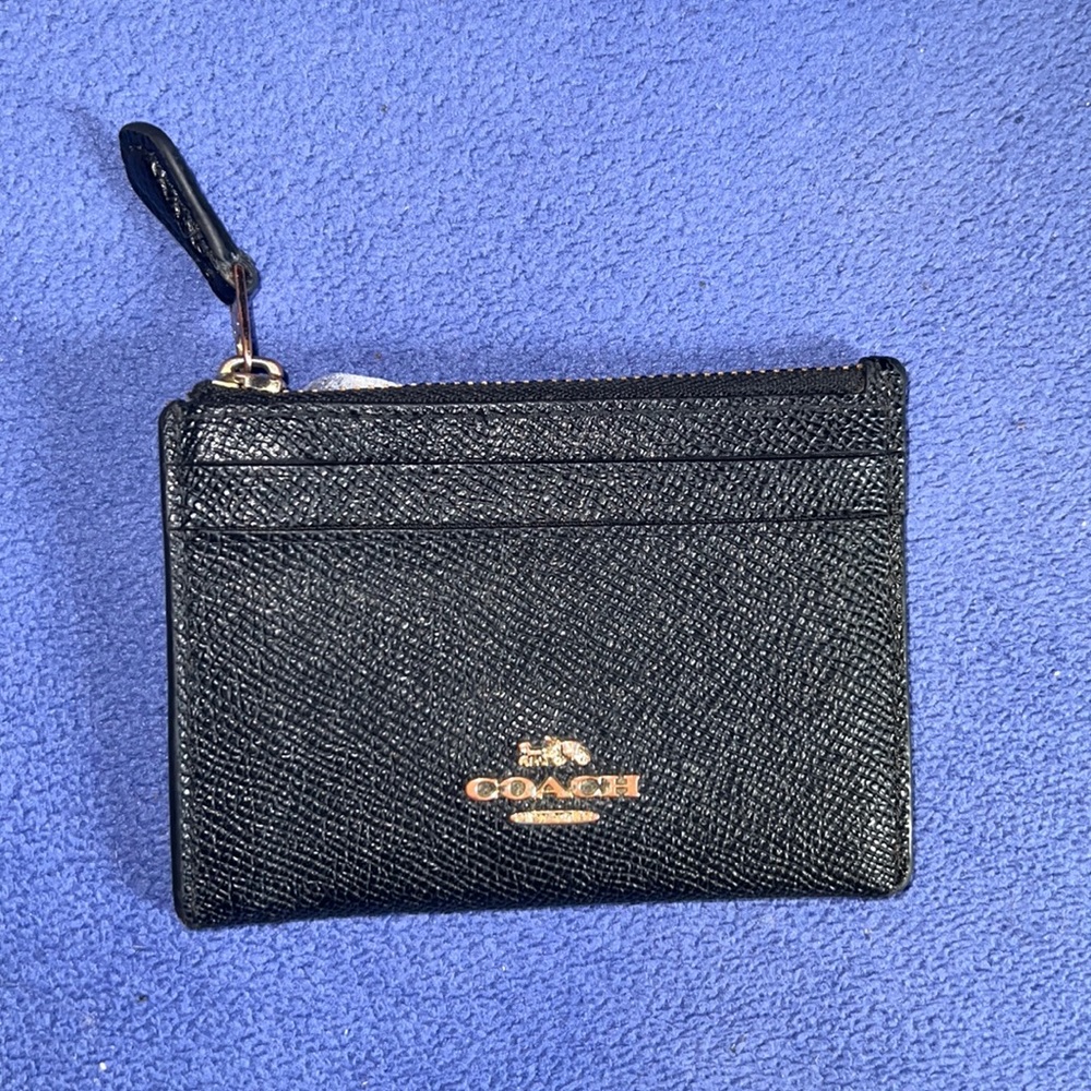 COACH BLACK MINI SKINNY LEATHER ID CASE